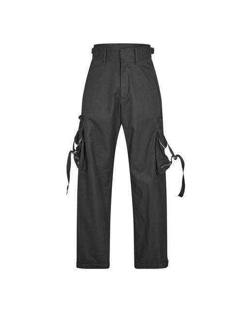 Off-White c/o Virgil Abloh Gray Regular Fit Drawstring Cargo Trousers for men