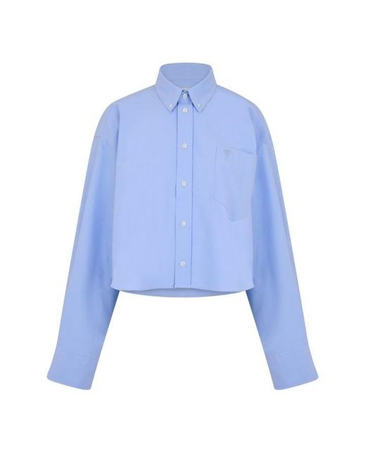 AMI Blue Cropped Ami De Coeur Shirt