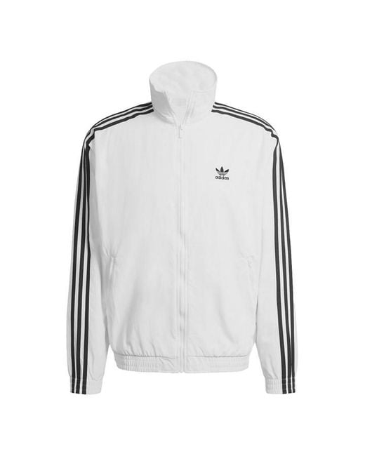 Adidas Originals White Adicolor Woven Firebird Track Top for men