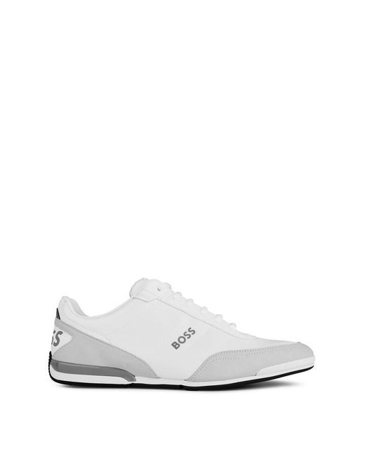 Boss White Saturn Low Top Everyday Trainers With Technical Mesh for men
