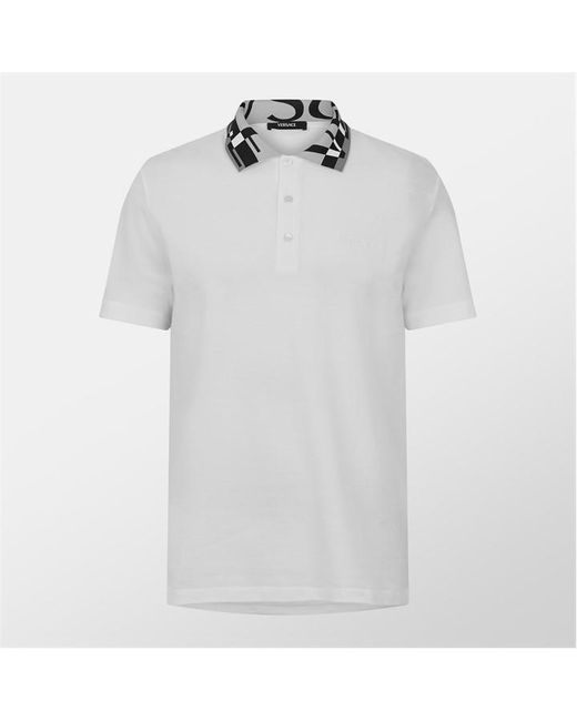 Versace White Short Sleeve Polo Shirt for men