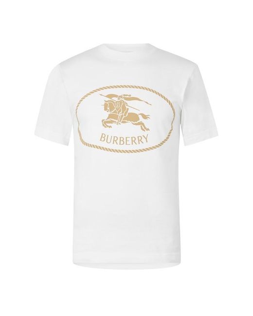Burberry White Burb Seth Stamp T-Shirt for men