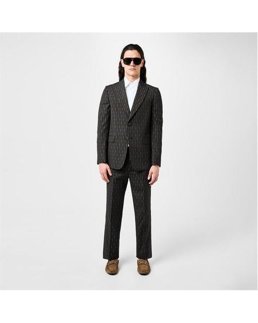 Gucci Black Horsebit Striped Formal Suit for men