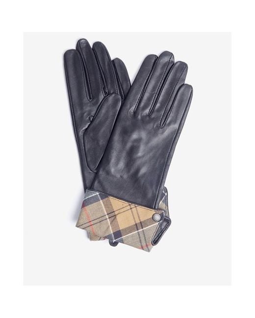 Barbour Blue Lady Jane Leather Gloves