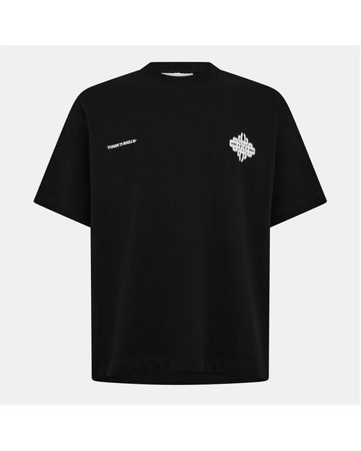 The Couture Club Black Blurred Graphic Emblem T-Shirt for men