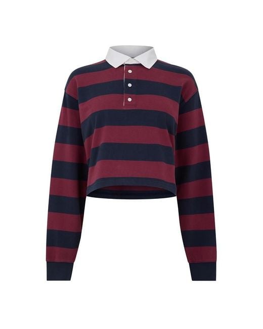 GOOD AMERICAN Blue Good Cropped Rugby P Ld64
