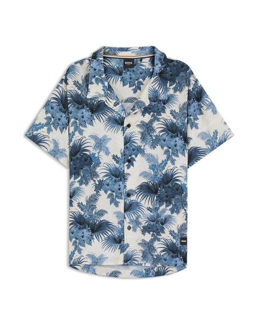Boss Blue Bodywear Short Sleeve Beach Shirt for men