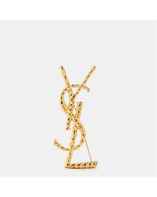 Saint Laurent Metallic Cassandre Ysl Brooch