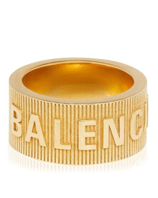 Balenciaga Metallic Force Striped Ring