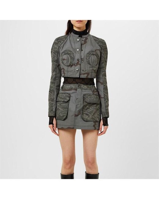 MARINE SERRE Black Ms Regen Camo Jkt Ld42