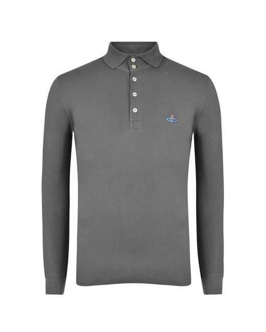 Vivienne Westwood Gray Plain Cotton Polo Shirt for men