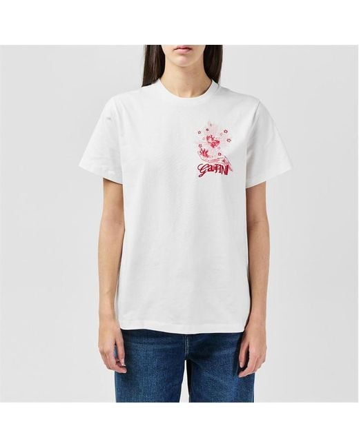 Ganni White Celestial Poster T-Shirt