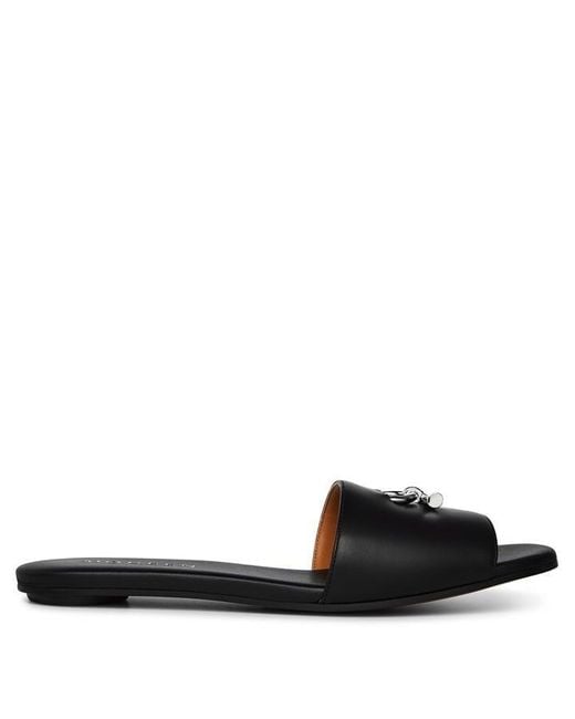 McQueen Black Architectural Flat Sandals