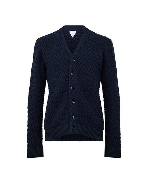 Bottega Veneta Blue Bv Intrec Cardi Sn64 for men