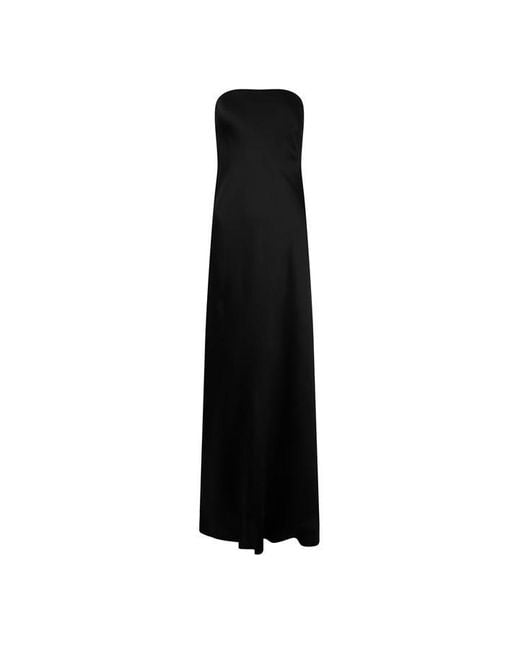 Norma Kamali Black Bias Strapless Maxi Dress
