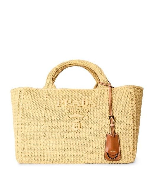 Prada Metallic Large Crochet Tote Bag