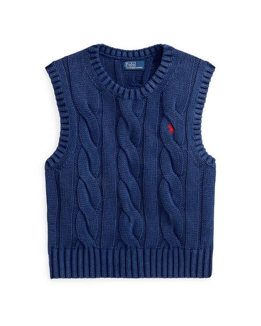 Polo Ralph Lauren Blue Knitted Cable Knit Vest