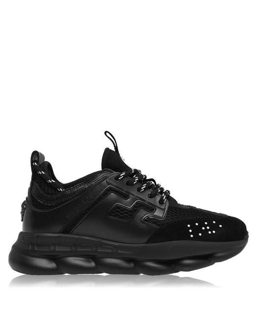Versace Black Chain Reaction Trainers for men