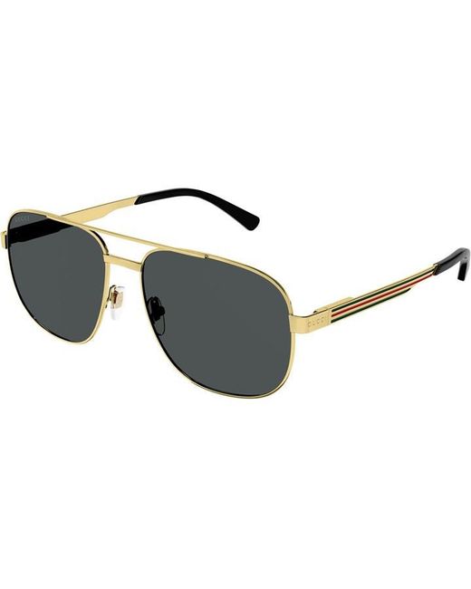 Gucci Black Gg1223S Aviator Sunglasses for men