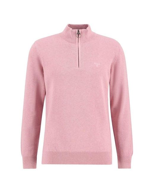 Barbour Pink Half-Zip Jumper for men