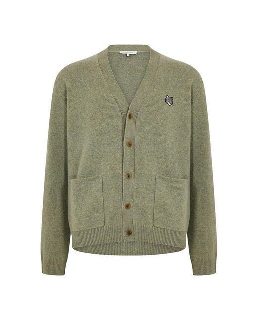 Maison Kitsuné Green Fox Hood Milano Lamb Cardigan for men