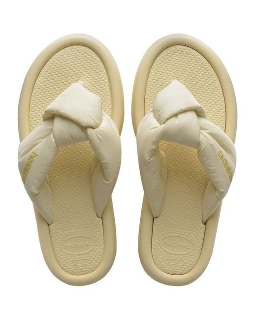 Havaianas Metallic Over Puffed Up Flip Flops