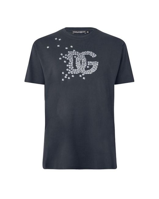 Dolce & Gabbana Black Dg Dna Textrd Lg Tee Sn63 for men