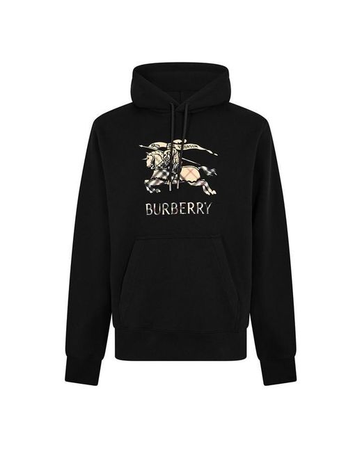 Burberry Black Burb Reilly Pull Over Hoodie for men