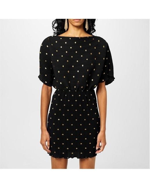 Never Fully Dressed Black Plisse Mini Tilly Dress