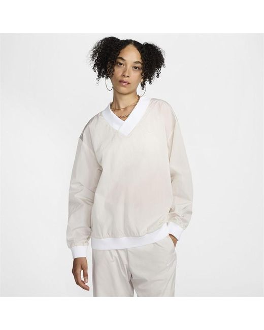 Nike White V-Neck Sweater