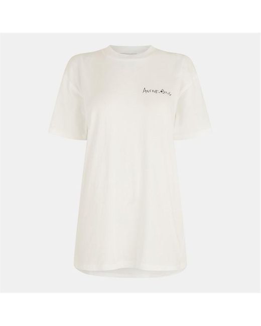 Anine Bing White Writing T-Shirt