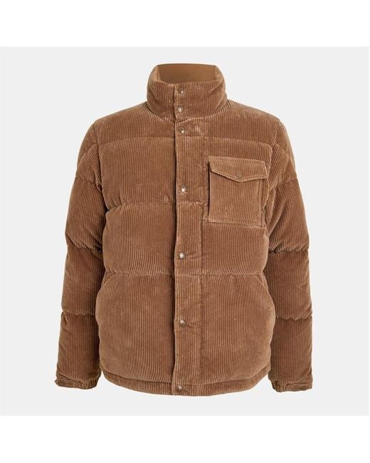 Moncler Brown Cord Textured Medium Puffer Jacket for men