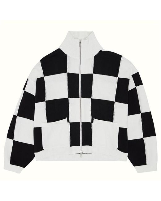 Cole Buxton Black Check Knit Jacket for men