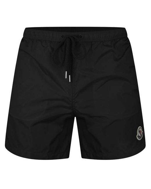 Moncler Black Logo Swim Shorts for men