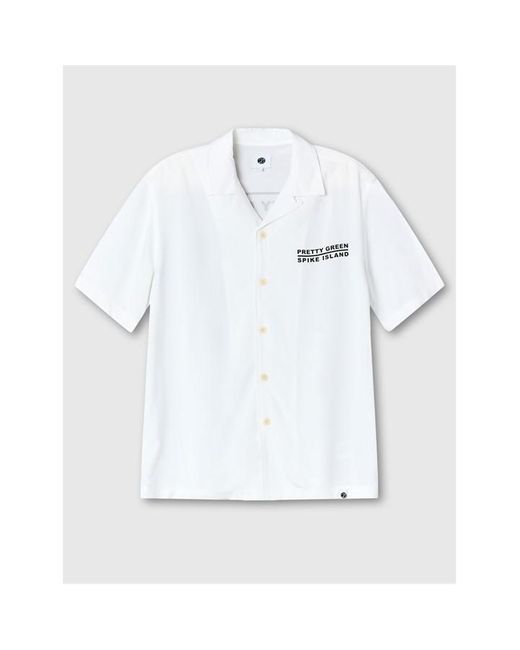 Pretty Green White Pg Spike Island Shir for men