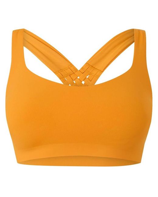 lululemon athletica Orange Strappy Medium Impact Sports Bra