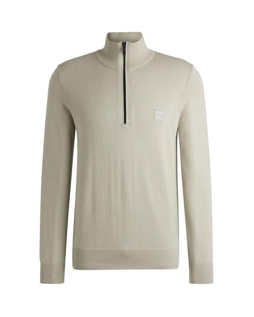 Boss Gray Hbo Kanobix 1/4 Zipped Sweater for men