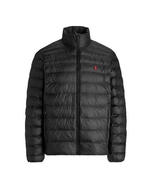 Polo Ralph Lauren Black Terra Water Resistant Primaloft Short Puffer Jacket for men