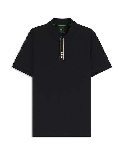 Boss Black Short Sleeve Polo Top With Logo Detail for men