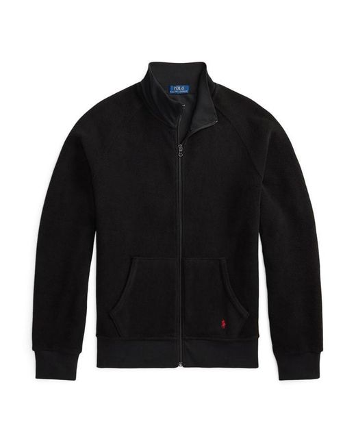 Polo Ralph Lauren Black Lounge Full-Zip Mock Neck Top for men