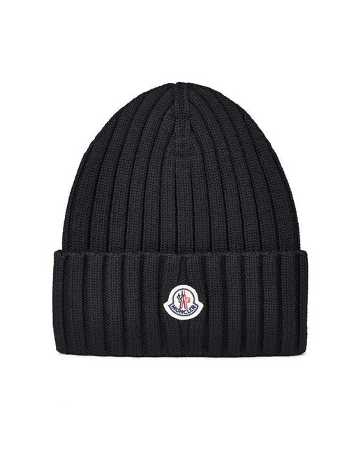 Moncler Black Logo Beanie