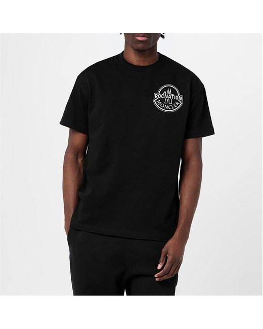 MONCLER X ROC NATION Black Logo T-shirt for men