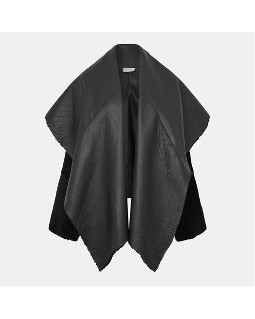Magda Butrym Black Structured Metal Accent Leather Jacket
