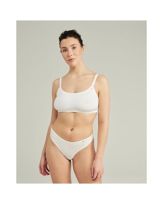 Nudea White The Scoop Neck Bralette Second Skin Stretch
