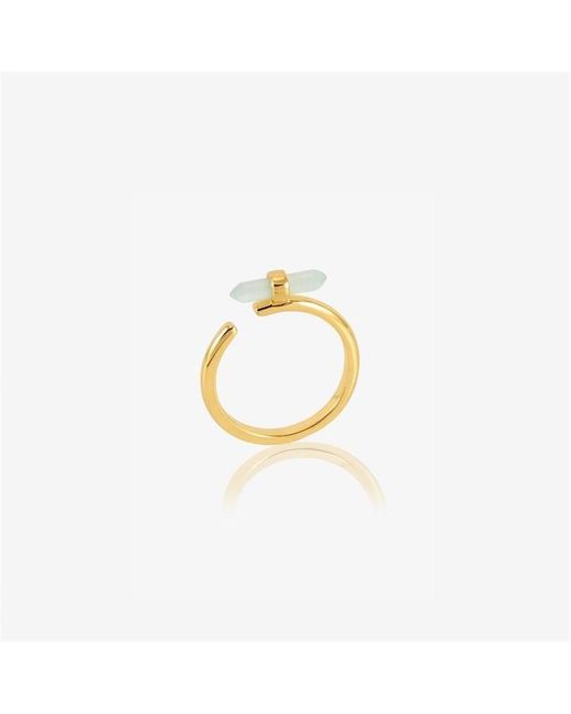 Rachel Jackson Metallic Tranquility Aquamarine Adjustable Ring