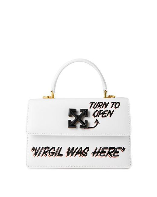 Off-White c/o Virgil Abloh White Jitney 1.4 Top Handle Bag, Signature Arrows Handbag