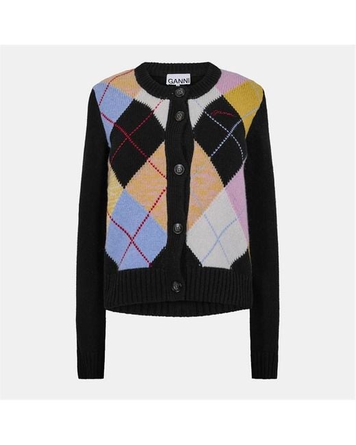 Ganni Blue Mix Knitted Cardigan