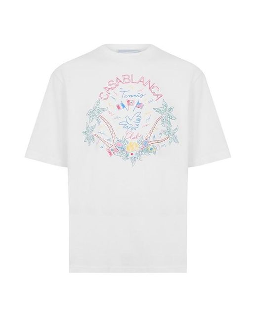 Casablancabrand White Tennis Club T-shirt for men