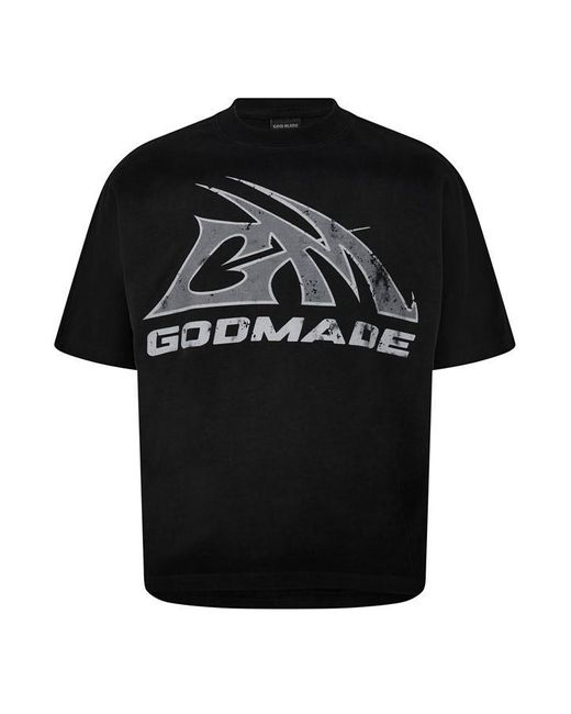 God Made Black Gm Gm Logo Tee Sn44 for men