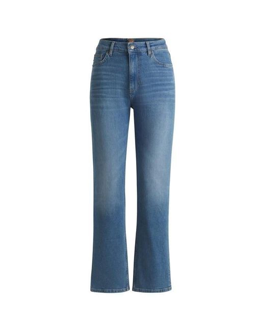Boss Blue Ada Straight High Rise Slim Fit Jeans